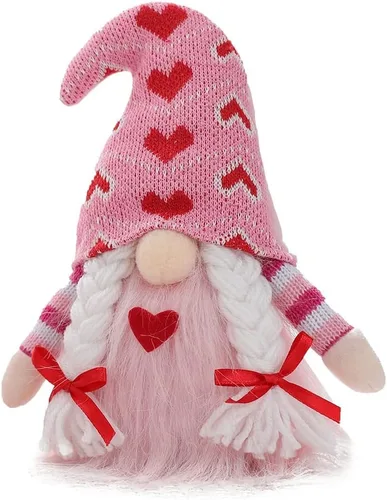 Ochine Decoraciones de peluche de gnomo para el día de San Valentín, decoración del día de San Valentín, elfo escandinavo, sueco, Tomte, Navidad,