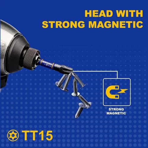 Miniatura 6 de Geinxurn Juego de brocas de destornillador magnético de impacto de seguridad T15 de 2 pulgadas, juego de brocas de potencia de cabeza Torx #15 de 51