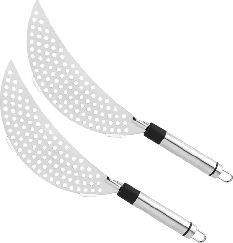 Miniatura 8 de AUEAR, Colador de pasta de mano de acero inoxidable para diferentes herramientas de cocina de olla y sartén (1 paquete, con asa)