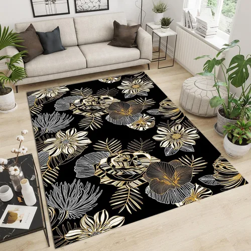 Miniatura 23 de Alfombra de área de flores simples moradas, alfombra abstracta degradada para interiores, decoración de sala de estar, cálida, suave, duradera