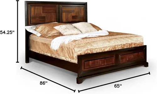 Miniatura 3 de Furniture of America Cleo - Cama de transición multitono, Queen, Acacia/nogal