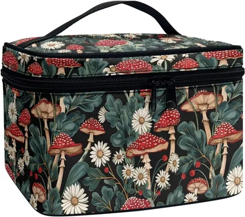 Miniatura 34 de JoyLamoria Bolsa de Maquillaje Portátil Bolsa de Cosméticos de Viaje Bolsa de Maquillaje con Gran Capacidad Bolsa con Cremallera, Aztec Southwestern