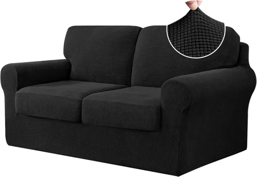 Miniatura 30 de CHUN YI Fundas para sofá de 7 piezas, lavables, fundas elásticas para sofá de 3 cojines con respaldo y fundas de cojín separados, protector