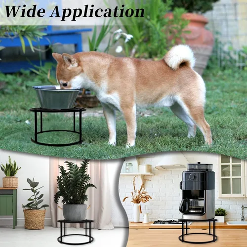 Miniatura 7 de 4 piezas de soporte para comedero y regadera de pollo, soporte de metal con 4 patas y base redonda, soporte resistente para cubos y barriles