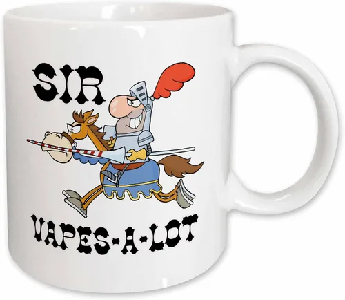 Miniatura 8 de dooni diseños – Funny Sir Knight diseños – Funny Knight Sir Vapes a lot – Tazas, Azul/Blanco