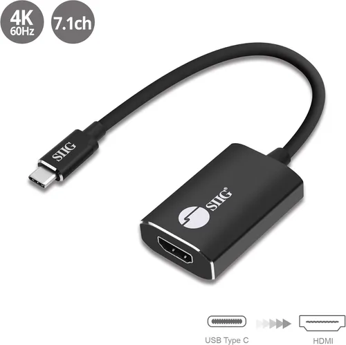 Miniatura 2 de SIIG CB-TC0C12-S1 Adaptador de cable USB tipo C a 4K HDMI - Compatible con Thunderbolt 3 - Convertidor macho a hembra - Diseño de enchufe reversible