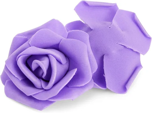 Miniatura 8 de Juvale Rosas artificiales sin tallo, rosas de plástico duraderas para decoración de boda, para decoración de mesa de centro de mesa, flores Morado