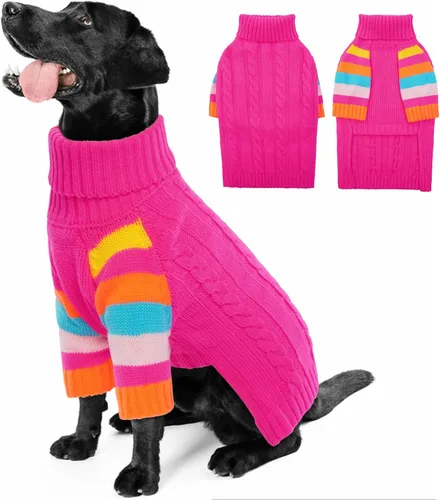 Miniatura 17 de Suéter para perro, cálido, cómodo y grueso para perros de tamaño grande, suéteres de Navidad para perros, suéteres de invierno, suéter de punto