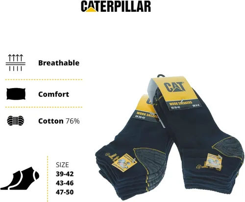 Miniatura 3 de 6 pares de calcetines de trabajo reforzados para hombre, prevención de accidentes, algodón