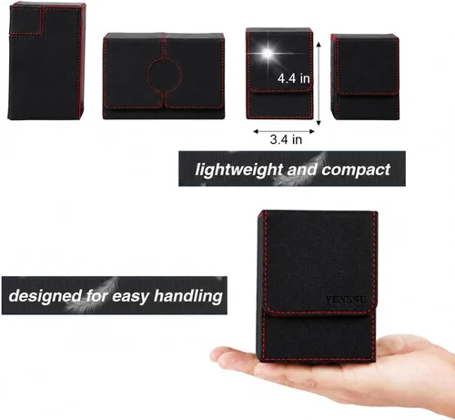 Miniatura 5 de Venssu MTG Caja de cubierta para pantalla Commander, caja de cartas para 100 tarjetas de doble funda, almacenamiento de tarjetas TCG con 2 divisores