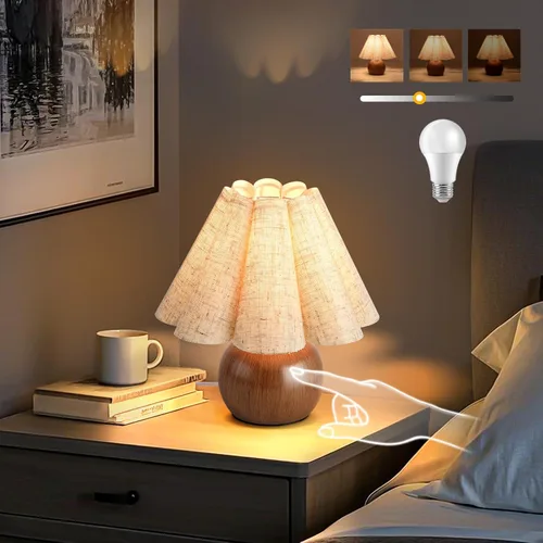 Miniatura 12 de Lámpara de mesa pequeña azul claro para mesita de noche del dormitorio, lindas lámparas de dormitorio para mesita de noche, lindas mini lámparas