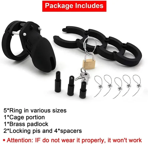 Miniatura 2 de Jaula de castidad, jaula de silicona para hombres, dispositivos de castidad transpirables, ligeros, de bienestar sexual, restricciones de bondage