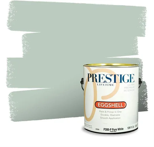 Miniatura 97 de Prestige Paints - Pintura exterior e imprimación en uno, 1 galón, plano, compatibilidad comparable con el color menta «Whipped Mint» de Behr