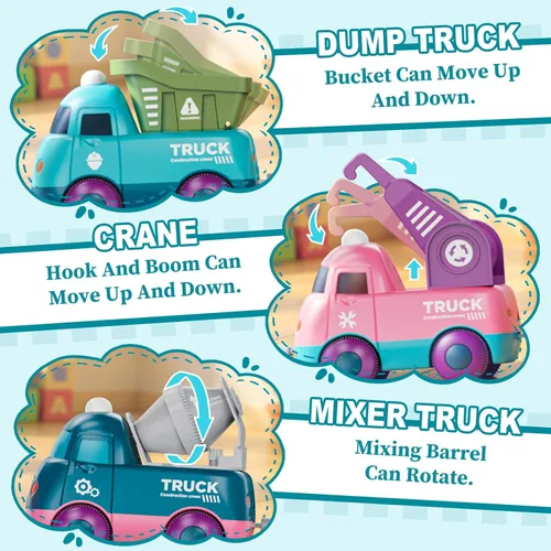 Miniatura 3 de Juego de Tren Lipneaed para Niños Pequeños, Juguetes de Tren Magnéticos para Niños de 3+, 4 Piezas de Camiones de Juguete para Niños y Niñas
