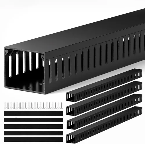 ZhiYo Canaleta de gestión de cables para rack de servidor profesional de A2 pulg. x An2.4 pulg., kit de canaleta de cables de 95 pulg. (4X L23.6