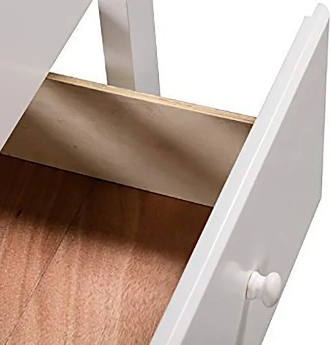 Miniatura 7 de Merax Base de cama individual con cajón de almacenamiento y soporte de listones de madera, sin somier, color blanco