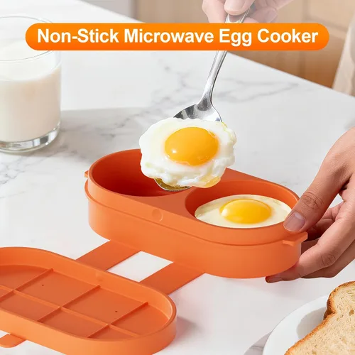 Miniatura 4 de Máquina para hacer mordeduras de huevos para microondas, olla de huevos para sándwich de desayuno, máquina de huevos para huevos revueltos, segura