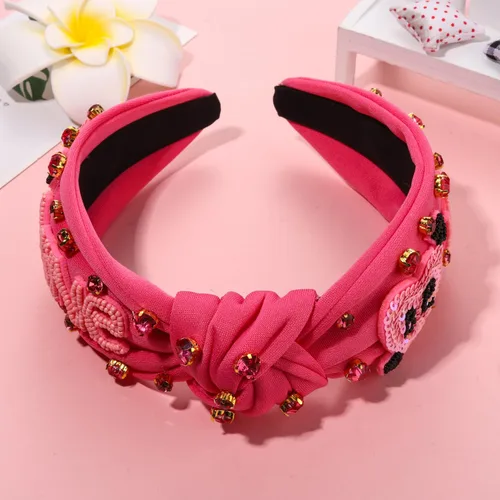 Miniatura 4 de mokkia Diademas de corazón para el día de San Valentín para mujer, accesorios para el día de San Valentín, diadema anudada con corazón con cuentas