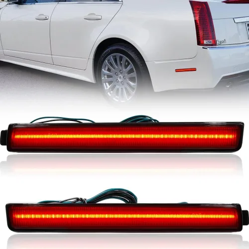 Lente ahumada cubierta de señal de giro luz reflector para Cadillac 2008-2013 CTS 4 puertas Sedan Full LED parachoques trasero Fasica marcador