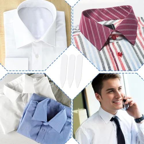 Miniatura 7 de Giantree 30 piezas de 2.2 pulgadas para camisas de vestir de hombre, estancias de cuello de plástico, inserciones de cuello de camisa de vestir
