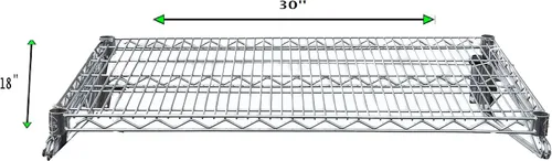 Miniatura 3 de Estante de pared de almacenamiento de alambre cromado resistente (18 x 30 pulgadas)