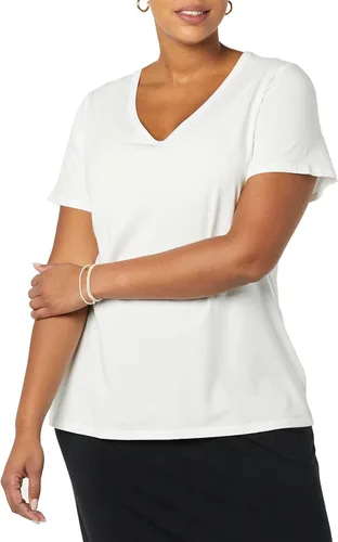 Miniatura 5 de Tienda Essentials Camiseta de manga corta con cuello en V para mujer, paquete múltiple