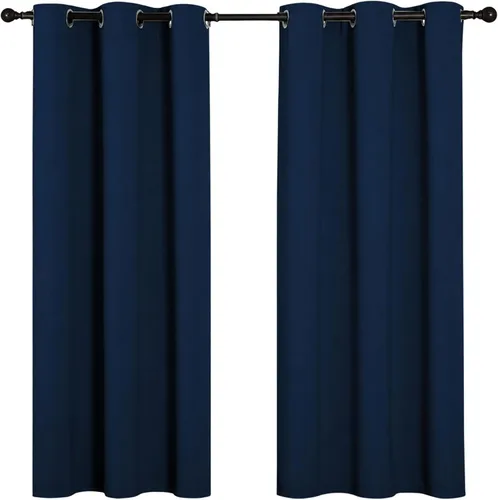 Miniatura 26 de Cortinas opacas para oscurecer la habitación, con aislamiento térmico, cortinas opacas con ojales para puertas y ventanas de poliéster