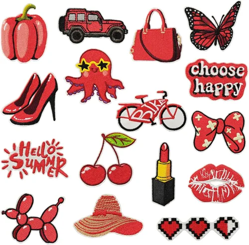 Miniatura 11 de Woohome 16 parches para planchar, tela bordada para planchar o coser, parches negros bordados para ropa, sombreros, jeans