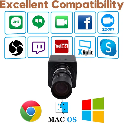 Miniatura 4 de Cámara USB 4K Zoom Manual Cámara web 0.197-1.969 in Foco Variable Cámara PC para computadora Mini UVC USB2.0 Cámara web IMX317 Varifocal USB