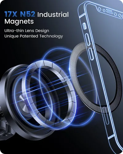 Miniatura 4 de OQTIQ Soporte de Teléfono para CD MagSafe [Diseño de Anillo Hueco] Soporte Magnético de Teléfono para CD de Automóvil Soporte de Montaje de Teléfono