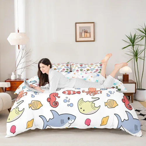 Miniatura 12 de Castle Fairy Juego de funda de edredón con diseño floral de margaritas, tamaño individual, juego de ropa de cama de flores silvestres de dibujos