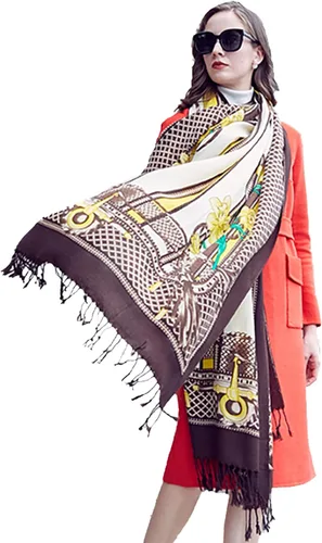 Miniatura 243 de DANA XU Manta de pashmina extragrande 100% de lana merina, bufanda de viaje, bufanda de cachemira para mujer, otoño e invierno, chal de gran
