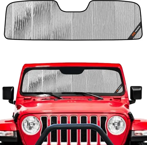 Protección solar para parabrisas Pigenius para Jeep Wrangler JL 2018-2025, protector solar para ventana delantera Gladiator 2020-2025 - AstraGuard