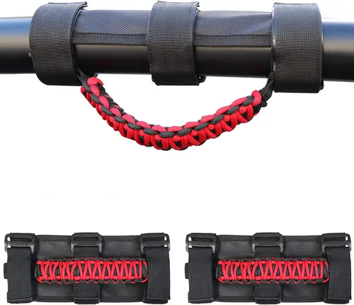 Miniatura 22 de Asas de agarre para barra estabilizadora con luz de techo para 1945-2025 Jeep Wrangler CJ YJ TJ JK JL Gladiator JT UTV Polaris RZR 2.0”-4.0” jaula 2