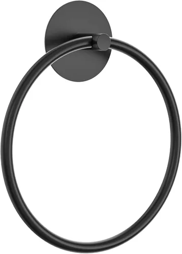 Anillo para Toallas de Baño Negro Mate - Toallero de Baño de Acero Inoxidable SUS304, Susswiff Soporte Adhesivo para Toallas de Mano Montado en la
