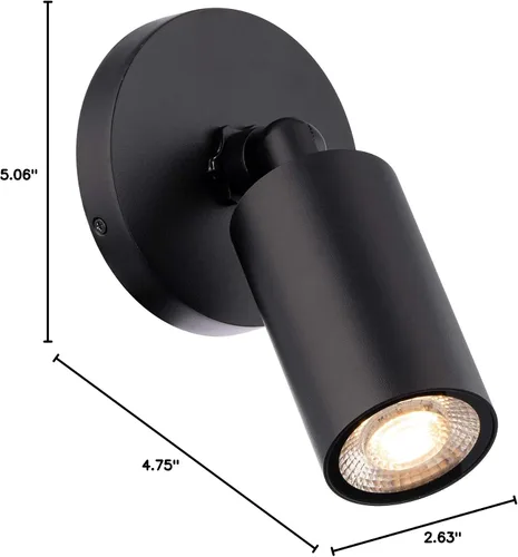 Miniatura 7 de Cilindro LED sola ajustable interior o exterior luz de pared 3000K en negro