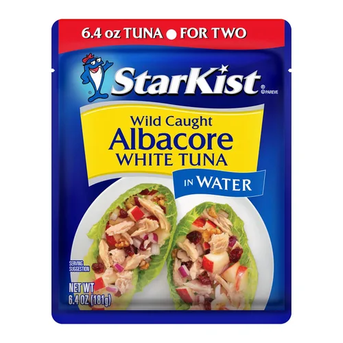 StarKist Albacore Atún blanco en agua, bolsa de 6.4 onzas (paquete de 1) listo para comer, atún capturado en la naturaleza, 19g de proteína por