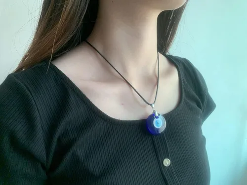 Miniatura 3 de Collar de ojo malvado para mujer chapado en oro de 14 quilates hecho a mano ajustable amuleto azul cadena collares para niñas adolescentes