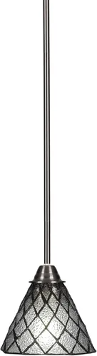 Miniatura 140 de Toltec Lighting Paramount - Mini colgante de 1 luz en acabado negro mate con cristal de arte perla de 7 pulgadas y estilo negro