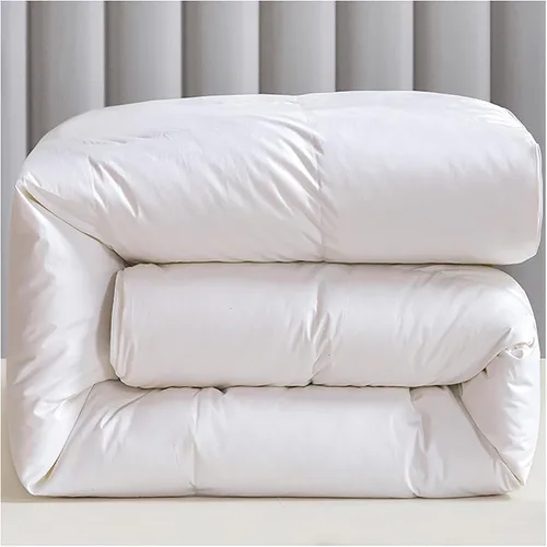 Miniatura 13 de ZTGL Lujoso edredón acolchado de plumas de ganso blanco, funda 100% algodón, hipoalergénica, edredón de plumas de ganso, calidez sin peso, para Gris