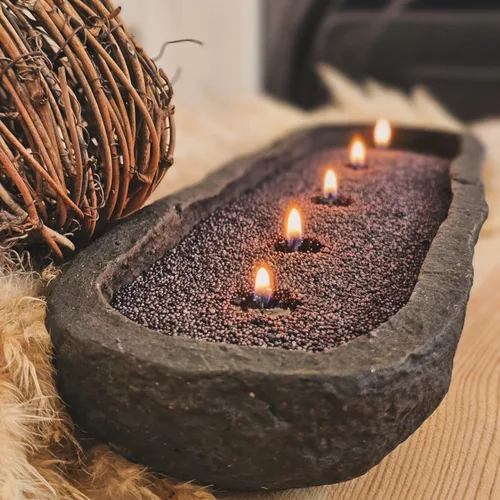 NICEME Kit de fabricación de velas en polvo personalizado negro, 26 onzas de cera con cuentas rellenables, arena perlada, vela perlada, totalmente