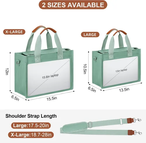 Miniatura 3 de Bolso grande de lona con compartimentos y cremallera para mujer de KKXIU, bolso cruzado, de trabajo, bíblico, de mensajero con bolsillos