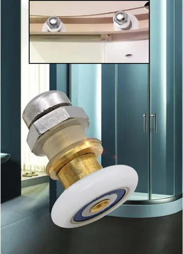 Miniatura 5 de KAFENDA 4 rodillos para puerta de ducha, diámetro de 0.906 in para puertas correderas de vidrio de baño, corredores/ruedas, fuerte capacidad