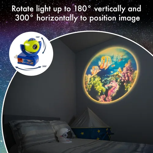 Miniatura 2 de Projectables Luz nocturna enchufable LED de seis imágenes, detección de luz, encendido/apagado automático, proyecta sistema solar, tierra, luna
