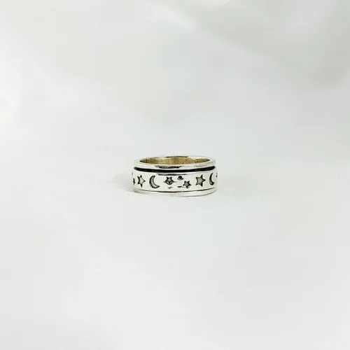 Miniatura 73 de Boho Spinner Ring, Mothers Day Gift, Silver 925 Women Ring, Sterling Silver 925 Ring, Fidget Spinner Ring,Women Silver Anxiety Ring
