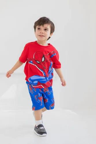 Miniatura 2 de Marvel Conjunto de camiseta de Spider-Man y pantalones cortos de rizo francés para niños pequeños a niños grandes (2T - 10-12)