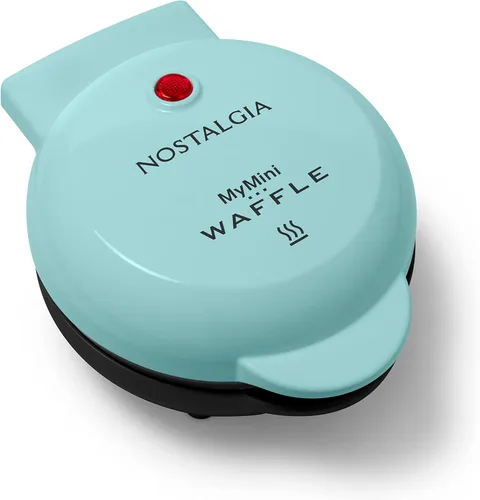 Miniatura 8 de Nostalgia MyMini Máquina Personal Eléctrica de Gofres con Forma de Corazón de Pavo, Superficie de Cocción de 5 Pulgadas, Plancha de Gofres para Hash