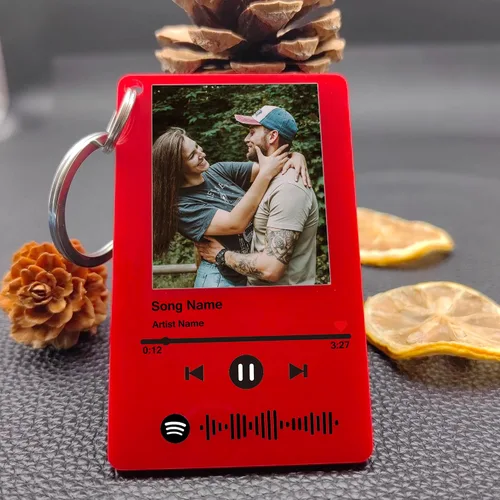 Miniatura 14 de Llavero personalizado de Spotify con imagen, llavero acrílico personalizado para fotos, llavero de código de canción de música de Spotify escaneable