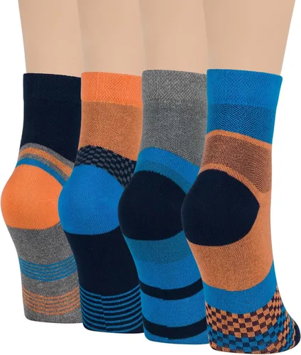 Miniatura 19 de 7BIGSTARS KINGDOM Women's Cotton Quarter Non-Binding Diabetic Fashion Socks-L-M-4 Pack-Multicolor