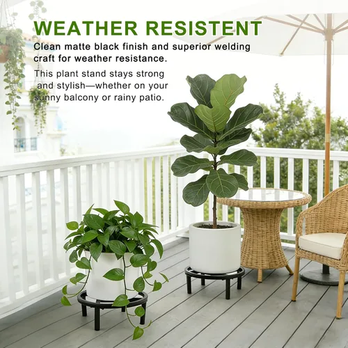 Miniatura 5 de Soporte de metal para plantas para interiores y exteriores, elevador de plantas resistente, soporte resistente para macetas bajo, soportes